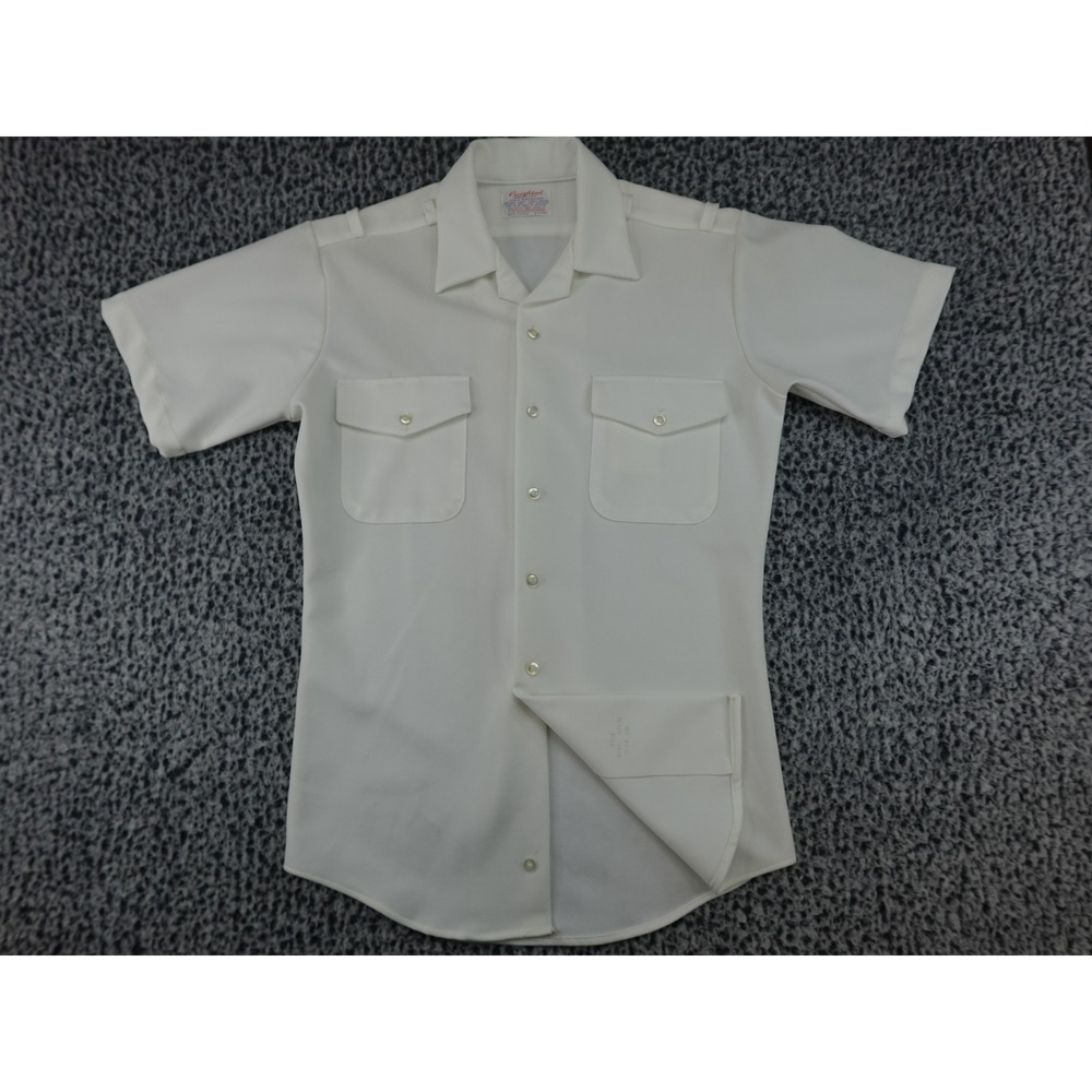 Creighton Uniform‎ Shirt Mens 14 S 14.5 White Good Short Sleeve USN Regulation